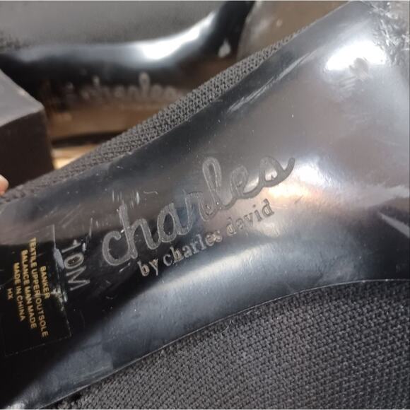 Charles by Charles David Sock Bootie Chunky Heel Black Size 10M - Picture 5 of 6